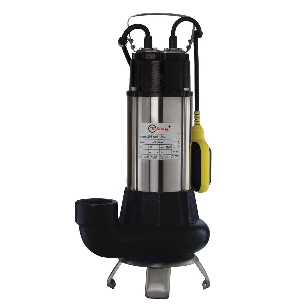 [G.DV.1.0015.M] BOMBA SUMERGIBLE DE DRENAJE CLOACAL MOTORARG MODELO DRV 1100 M - 1,5 HP - 220V (DISCONTINUADO)