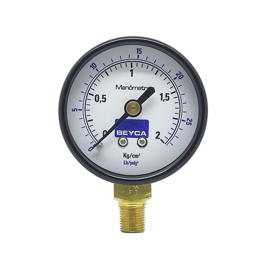 [MM1-34/2] MANÓMETRO BEYCA 50MM ESTANDAR 0-2KG ROSCA INF. 1/8 BSPT
