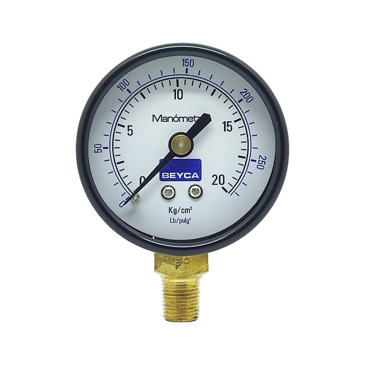 [MM1-34/20] MANÓMETRO BEYCA 50MM ESTANDAR 0-20KG ROSCA INF. 1/8 BSPT