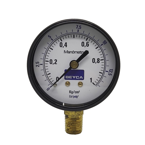 [MM2-34/1] MANÓMETRO BEYCA 63MM ESTANDAR 0-1KG ROSCA INF. 1/4 BSPT