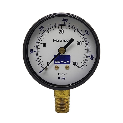 [MM2-34/40] MANÓMETRO BEYCA 63MM ESTANDAR 0-40KG ROSCA INF. 1/4 BSPT