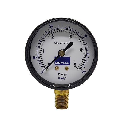 [MM2-34/5] MANÓMETRO BEYCA 63MM ESTANDAR 0-5KG ROSCA INF. 1/4 BSPT