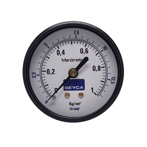 [MM2-35/1] MANÓMETRO BEYCA 63MM ESTANDAR 0-1KG ROSCA POST. 1/4 BSPT