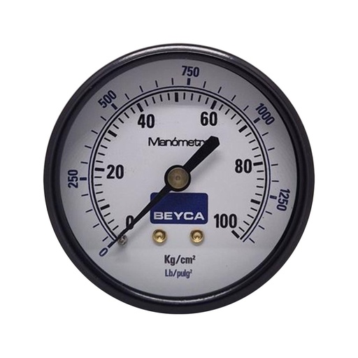 [MM2-35/100] MANÓMETRO BEYCA 63MM ESTANDAR 0-100KG ROSCA POST. 1/4 BSPT