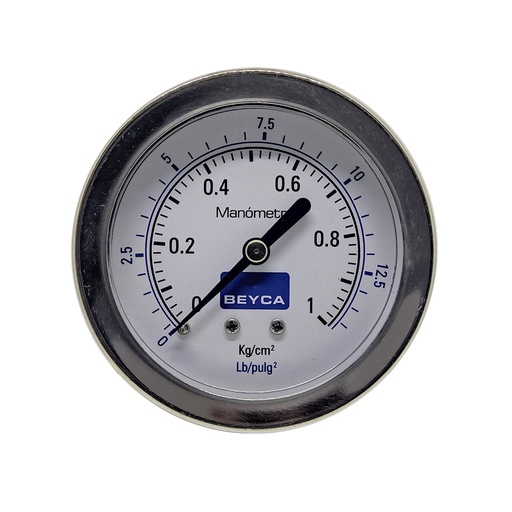 [MM2-45/1] MANÓMETRO BEYCA 63MM INOX-BRONCE 0-1KG. ROSCA INF. 1/4 NPT