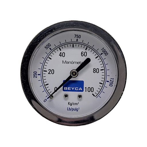 [MM2-45/100] MANÓMETRO BEYCA 63MM INOX-BRONCE 0-100KG. ROSCA POST. 1/4 NPT
