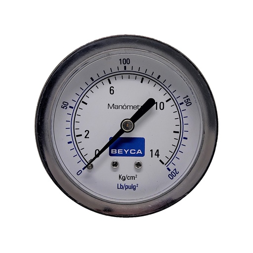[MM2-45/14] MANÓMETRO BEYCA 63MM INOX-BRONCE 0-14KG. ROSCA POST. 1/4 NPT