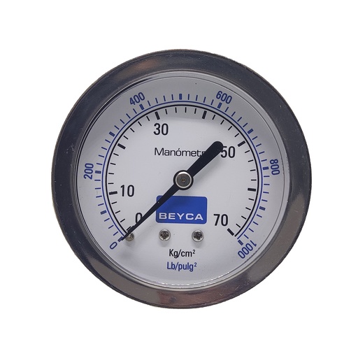 [MM2-45/70] MANÓMETRO BEYCA 63MM INOX-BRONCE 0-70KG. ROSCA POST. 1/4 NPT