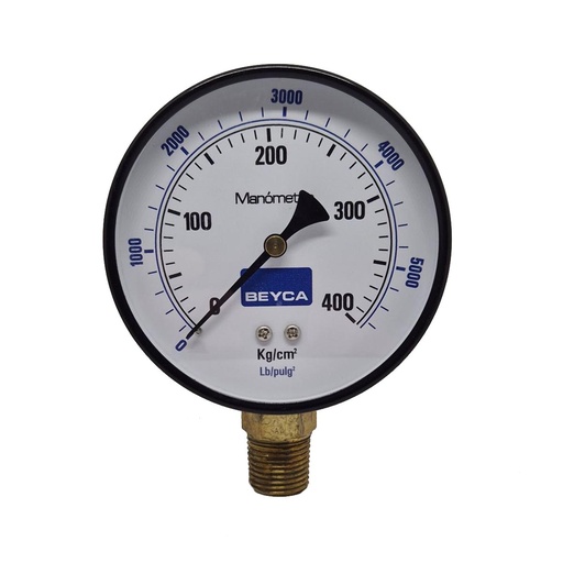 [MM4-38/400] MANÓMETRO BEYCA 100MM ESTANDAR 0-400KG. ROSCA INF. 1/2 NPT