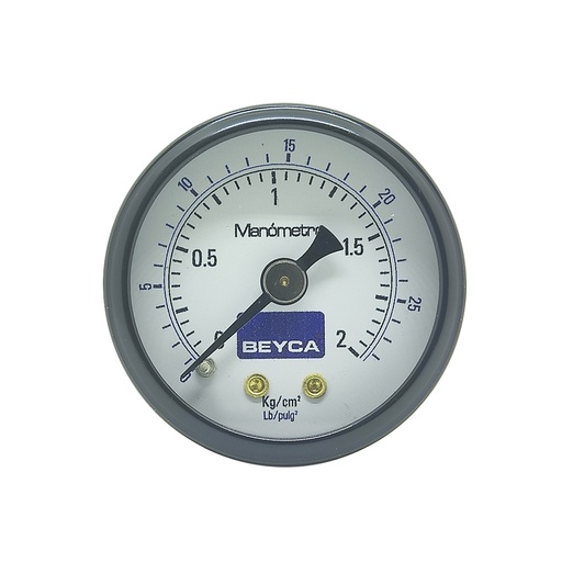 [MM40-35/2] MANÓMETRO BEYCA 40MM ESTANDAR 0-2KG. ROSCA POST. 1/8 BSPT