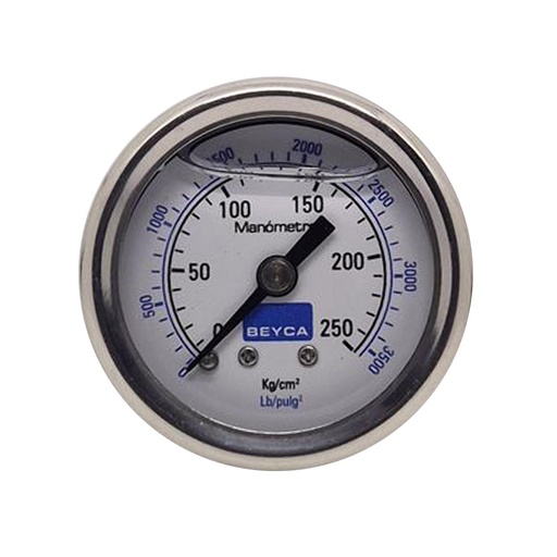 [MM40-45/250] MANÓMETRO BEYCA 40MM INOX-BRONCE 0-250 ROSCA POST. 1/8 BSPT P/HIDROLAVADORA