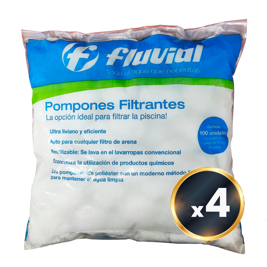 [500100x4] POMPONES FILTRANTES FLUVIAL - 4 UNIDADES - PARA FILTRO FS-50