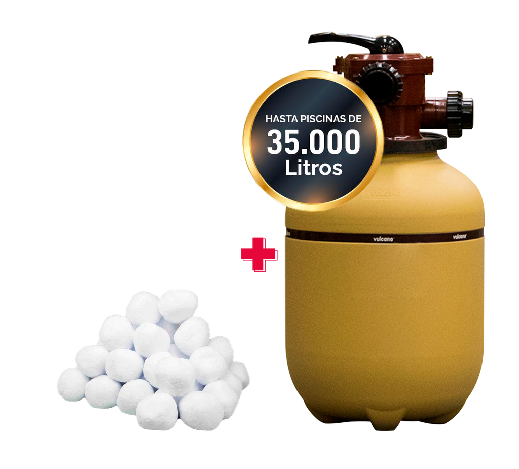 [VC20CONCARGA] COMBO FILTRO VULCANO VC-20 + CARGA FILTRANTE - PISCINAS HASTA 35.000 LTS