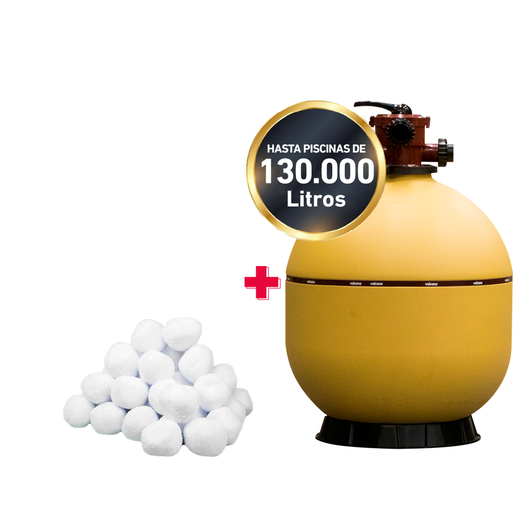 [VC100CONCARGA] COMBO FILTRO VULCANO VC-100 + CARGA FILTRANTE - PISCINAS HASTA 130.000 LTS