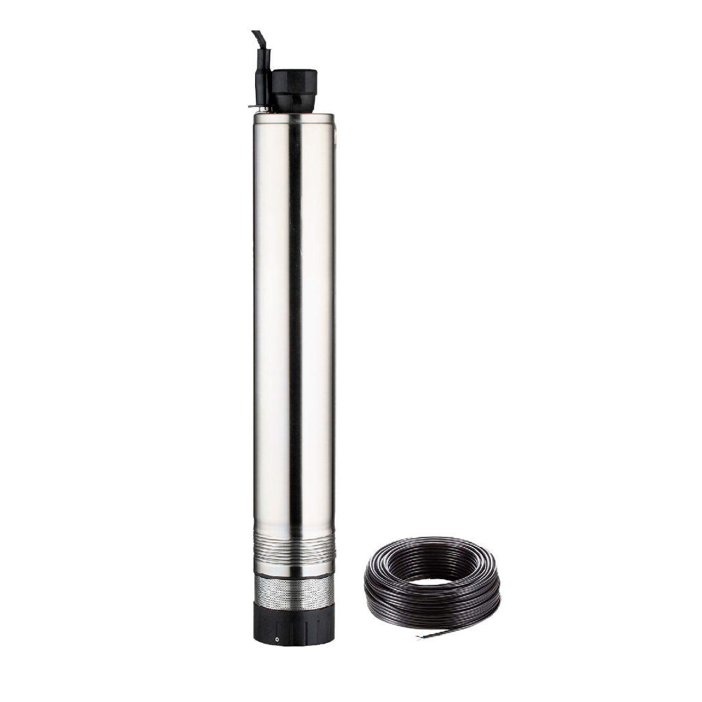 [LDW6-55-1100] BOMBA SUMERGIBLE DE POZO/TANQUE LEO 4 PULGADAS MODELO LDW6-55-1100 ARRANQUE DIRECTO - 1.5 HP 55 MTS - 220V + CABLE