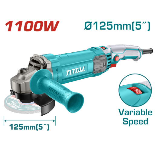 [VAMI1100M] Amoladora Angular 1100W 125mm Velocidad Variable INDUSTRIAL TOTAL TG110125565-4
