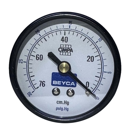 [VM1-35] VACUOMETRO BEYCA 50MM ESTANDAR -76CMHG ROSCA POST. 1/8 BSPT